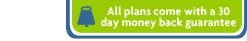 All web hosting plans come with a 30-day money back guarantee.